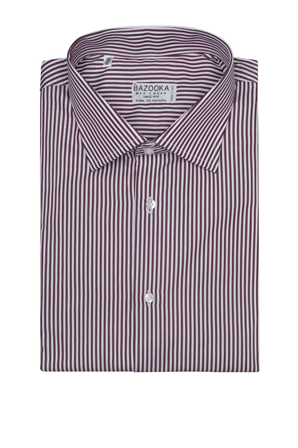 Burgundy/White Striped Shirt by Bazooka - BAZOOKA 