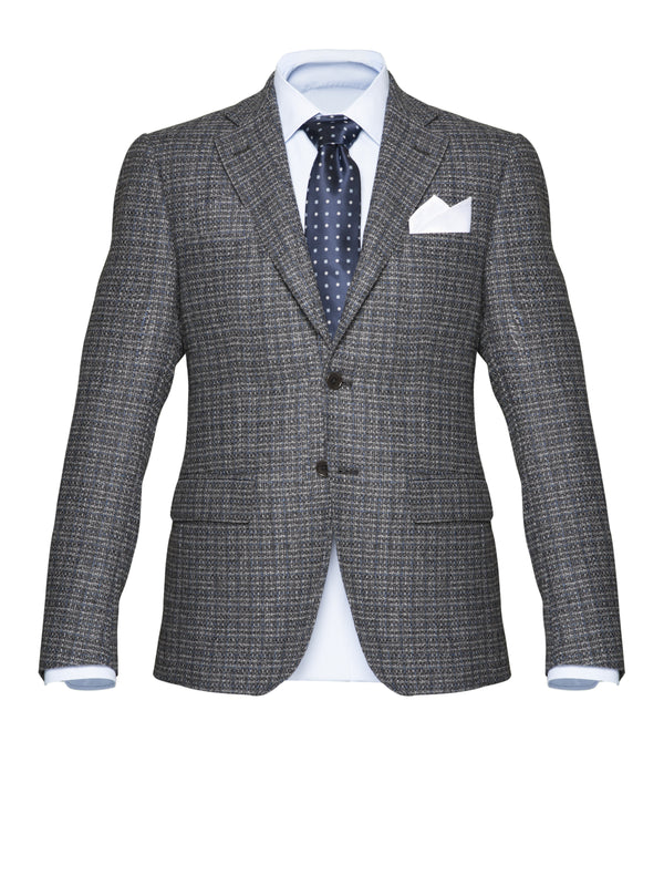 Grey "Stoffa" Wool/Cotton/Cashemere Jacket by Bottoli - BAZOOKA 